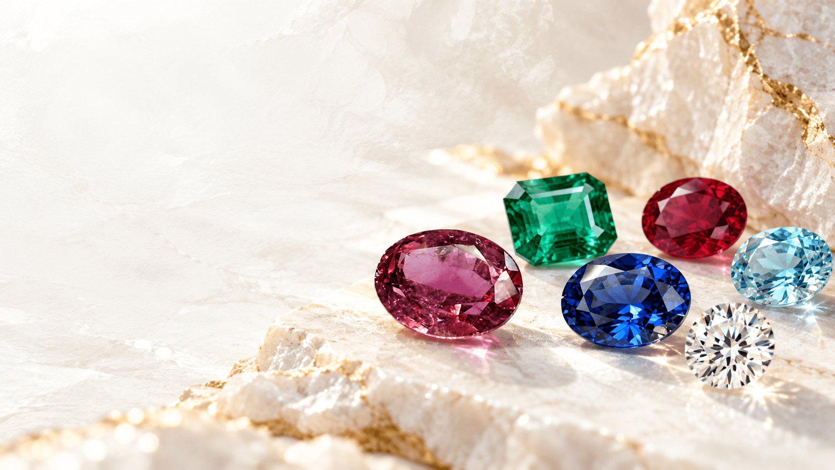 Luxury gemstone and diamond banner